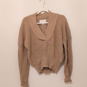 Brochu Walker V-Neck Sweater in Tan - Size XS
